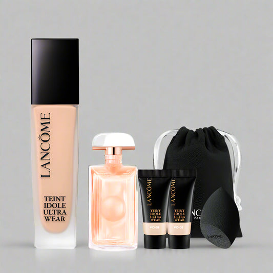 [Lancôme] Teint Idole Ultra Wear Foundation 30ml Set (+Teint Idole Ultra Wear Foundation PO-01 5ml x 2, Idôle Eau de Toilette 5ml, Makeup Sponge)